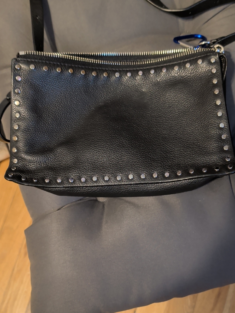 Black Studded Leather Rebecca Minkoff Crossbody Bag - Unbranded